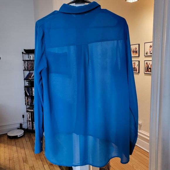 XXI Button Down Sheer Blouse - Picture 2 of 3